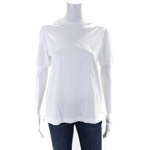 Emanuel Berg Womens 4Flex Short Sleeve Crew Neck Top Tee Shirt White Size Large